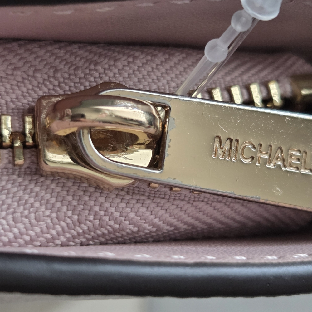 Michael Kors Avril Small Satchel Pink Leather Handbag Crossbody - Picture 6 of 14